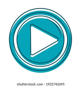 live start play digital button vector illustration blue design