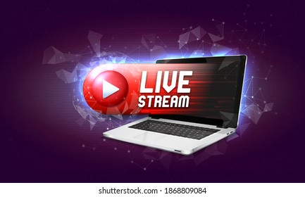 Live stream background. Vector template for your design.