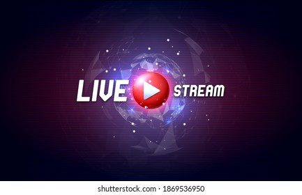 Live stream background. Vector template for design.