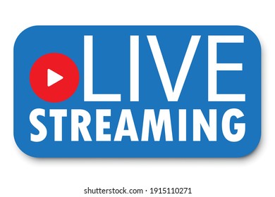 Live stream blue banner. Live video streaming. Template media player. Internet broadcast. Stock image. EPS 10.