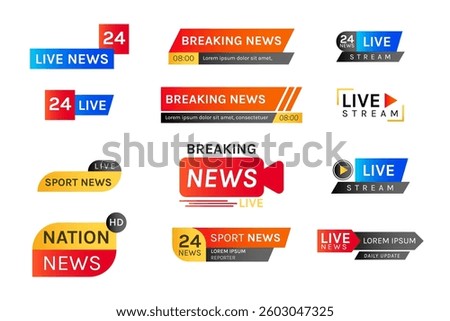 Live Stream Breaking News Template with Modern Banner Set for Broadcasting