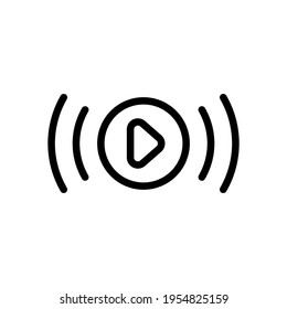 Transmisión en vivo, transmisión, video en línea. Icono negro sobre fondo blanco