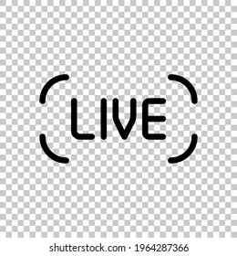 Live stream, broadcasting, online video. Black editable linear symbol on transparent background