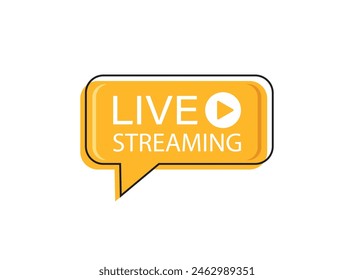 Live stream button icon in flat style. Webinar vector illustration on isolated background. Streaming sign business concept.