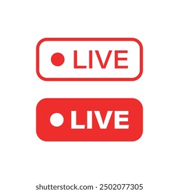 Live stream button icon in flat style. Webinar vector illustration on isolated background. Streaming sign business concept.