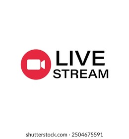 Live stream button icon in flat style. Webinar vector illustration on isolated background. Streaming sign business concept.
