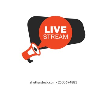 Live stream button icon in flat style. Webinar vector illustration on isolated background. Streaming sign business concept.
