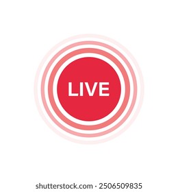 Live stream button icon in flat style. Webinar vector illustration on isolated background. Streaming sign business concept.