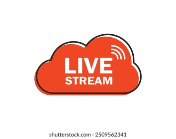 Live stream button icon in flat style. Webinar vector illustration on isolated background. Streaming sign business concept.