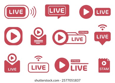 live stream button. streaming symbol. web streaming