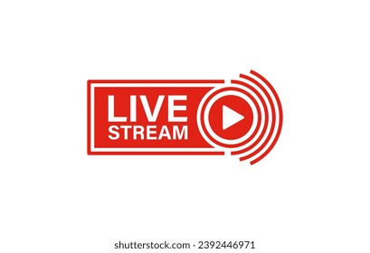 Live stream button vector icon.
