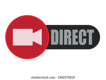 Live and stream camera red icon.
