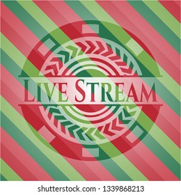 Live Stream christmas colors emblem.