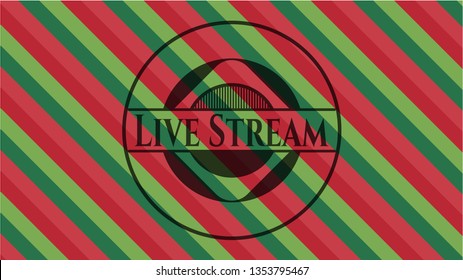 Live Stream christmas emblem background.
