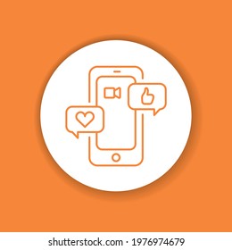 Live stream color glyph icon. Custom video content. Sign for web page, mobile app, button, logo. Vector isolated element. Editable stroke.