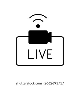 Icono de relleno de transmisión en vivo: Evento y transmisión en tiempo real