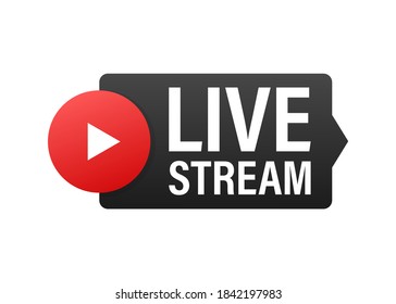 Live Stream Flat Vector Typography Icon Stock Vector (Royalty Free ...