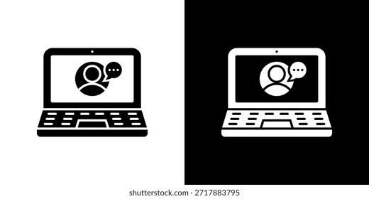 Icono de transmisión en vivo lleno de blanco y negro.