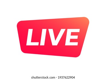 Live stream icon or button. Online broadcast logo. Vector illustration.