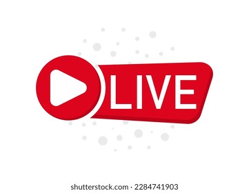 Live stream icon or button. Online broadcast logo. Vector illustration. 