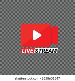 Diseño de icono de transmisión en vivo sobre fondo transparente. Ilustración vectorial.