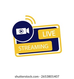 Vetor de design de ícone de fluxo ao vivo para streaming na Web ou shows de fluxo de TV ao vivo. Ilustração vetorial