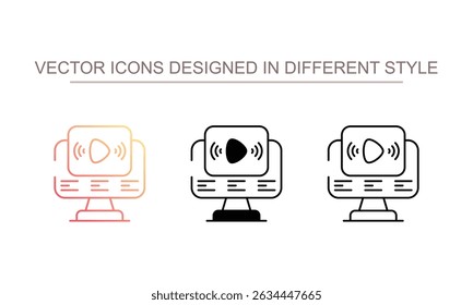 Diseño de icono de transmisión en vivo con fondo blanco ilustración de stock
