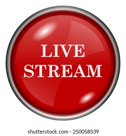 Live stream icon. Internet button on white background. 