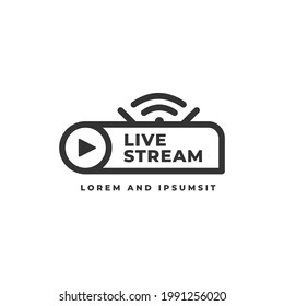 Live stream icon or linear style pictogram isolated on white background. Vector streaming outline emblem, logo.