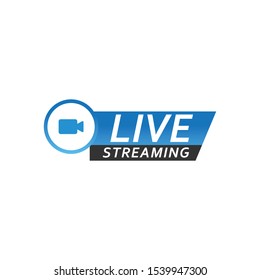 Live stream icon logo design.  Badge, Emblem for broadcasting or online tv stream. Vector in material, flat, design style.