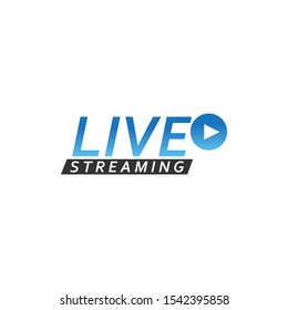 Live stream icon logo design.  Badge, Emblem for broadcasting or online tv stream. Vector in material, flat, design style.