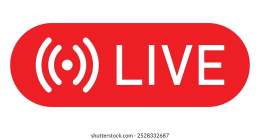 Live stream icon. Live stream logo isolated on white background. Template for tv, shows, movies and live performances. Social network sign. Vector illustration. EPS 10