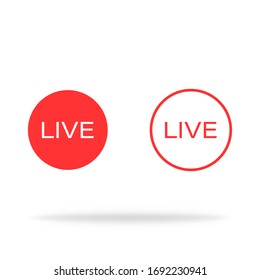 Icono de transmisión en vivo. Símbolo de difusión en línea. Signo aislado vectorial de televisión. Botón Media live. Logo de streaming. Vector EPS 10.