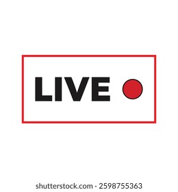 Live Stream Icon: Red Frame - Broadcast Symbol Vector