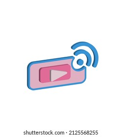 icono de streaming en vivo conjunto ashtetic 3D , iconos 3D personalizados adecuados para cualquier producto de flujo. Haga que su próximo producto y proyecto sea más impresionante con Iconos 3D. Adecuado para transmisión en vivo de vídeo o vlog