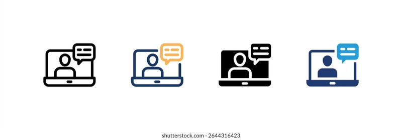 Live Stream icon set multiple style collection. Vector illustration.