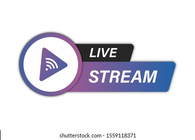 Live Stream icon. Live streaming element for broadcasting or online tv stream. Video stream icons. Symbol on online education topic with live video stream icon, streaming