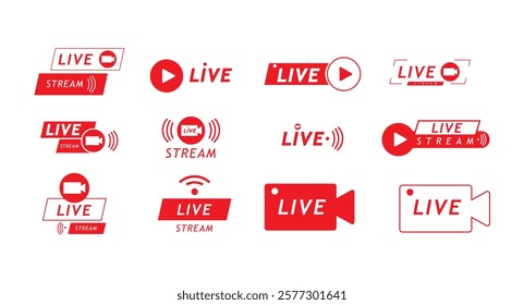 The live stream icon usually depicts a live broadcast activity, often used on social media platforms or streaming apps.