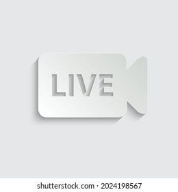  Live stream icon vector. live button