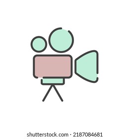 live stream icon vector illustration logo template for many purpose. Isolated on white background. full color cartoon