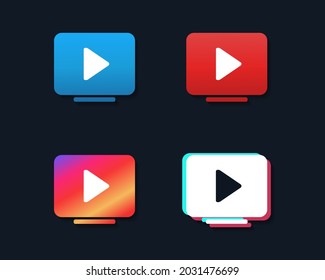 Icono de flujo activo. Ver video. Vector de ilustración