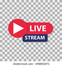 Iconos de flujo en vivo Botón de color.Diseño plano.Ilustración vectorial.