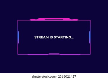 Live stream interface overlay frames for gamer broadcast or streaming. Game panel interface. Vector illustration