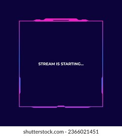 Live stream interface overlay frames for gamer broadcast or streaming. Game panel interface. Vector illustration