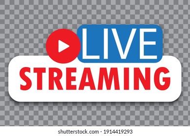 Live stream. Internet broadcast. Live webinar button. Vector illustration. Web design. Online concept. Stock image. EPS 10.