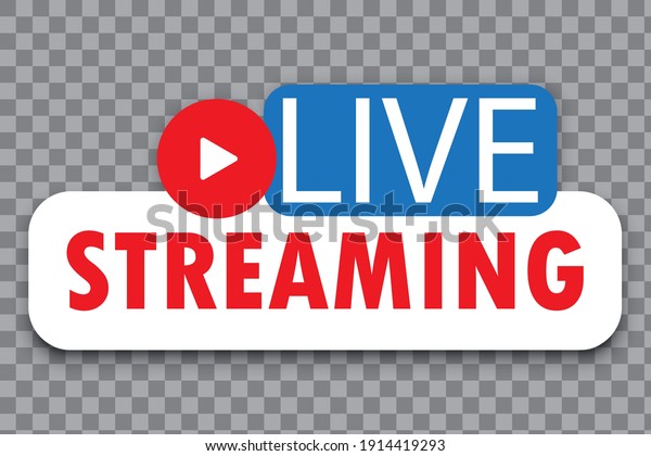 Live stream. Internet broadcast. Live webinar button.\
Vector illustration. Web design. Online concept. Stock image. EPS\
10.
