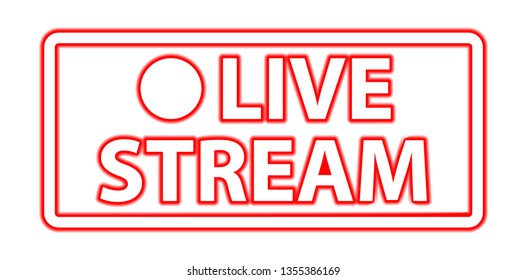 live stream isolated logo of the on air recording or breaking news