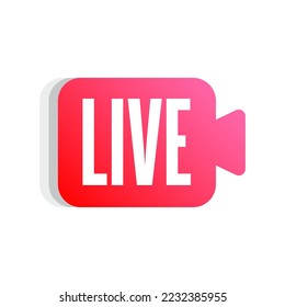 Live Stream Isolated Vector Icon Label