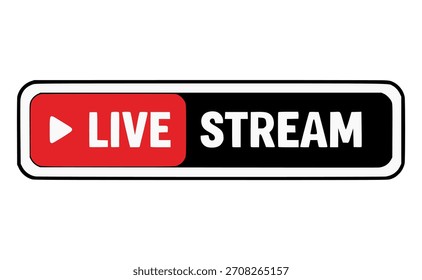 Live-Stream Label Emblem flache Farbe Vektorgrafik Schablone Design