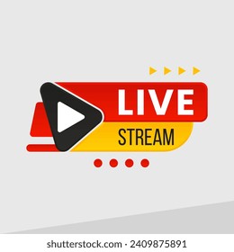 Live stream label modern web banner design